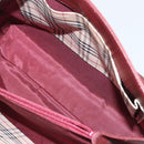 BURBERRY Hand Bag Leather Red Gold Auth ep13169-23