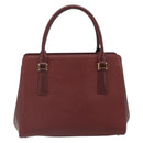 BURBERRY Hand Bag Leather Red Gold Auth ep13169-2