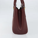 BURBERRY Hand Bag Leather Red Gold Auth ep13169-3