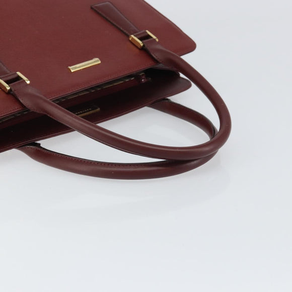 BURBERRY Hand Bag Leather Red Gold Auth ep13169