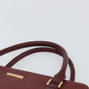 BURBERRY Hand Bag Leather Red Gold Auth ep13169-8