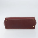 BURBERRY Hand Bag Leather Red Gold Auth ep13169-5