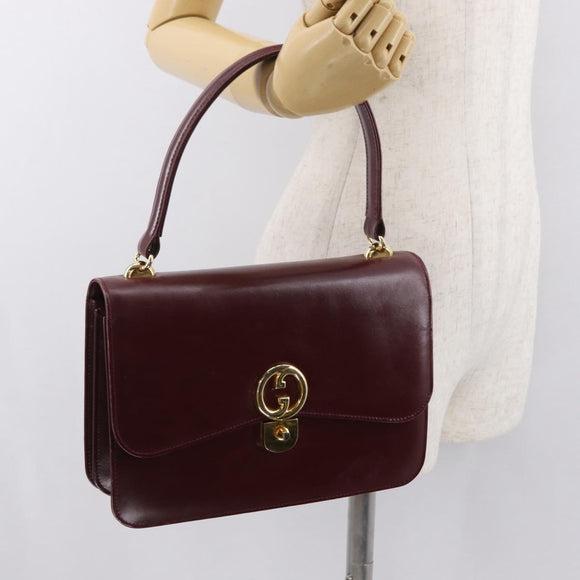 GUCCI Handtasche Leder Bordeaux Gold Original ep13170
