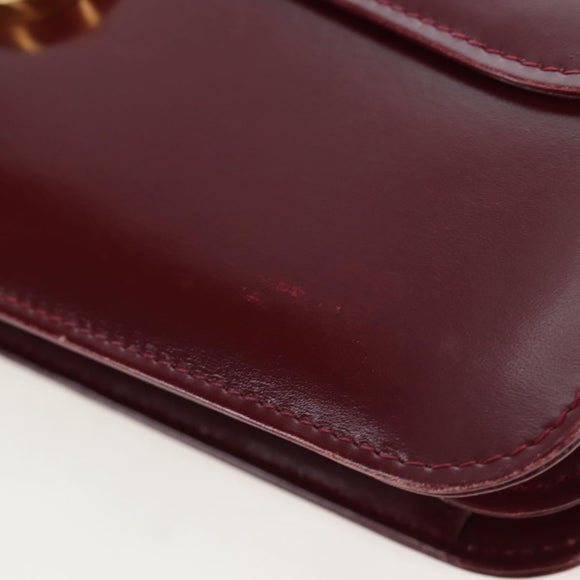 GUCCI Handtasche Leder Bordeaux Gold Original ep13170