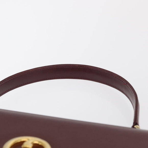 GUCCI Handtasche Leder Bordeaux Gold Original ep13170