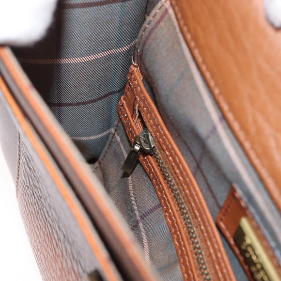 Burberrys Shoulder Bag Leather Brown Gold Auth ep13171