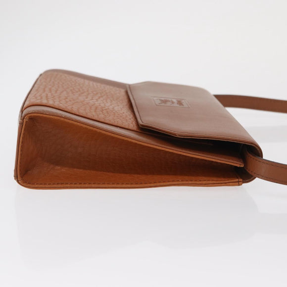 Burberrys Shoulder Bag Leather Brown Gold Auth ep13171