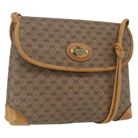 GUCCI Micro GG Supreme Shoulder Bag PVC Beige Gold 49 007 5548 Auth ep13173