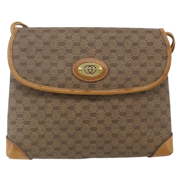 GUCCI Micro GG Supreme Shoulder Bag PVC Beige Gold 49 007 5548 Auth ep13173