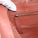 CELINE Tote Bag Leather Pink Gold Auth ep13177-18