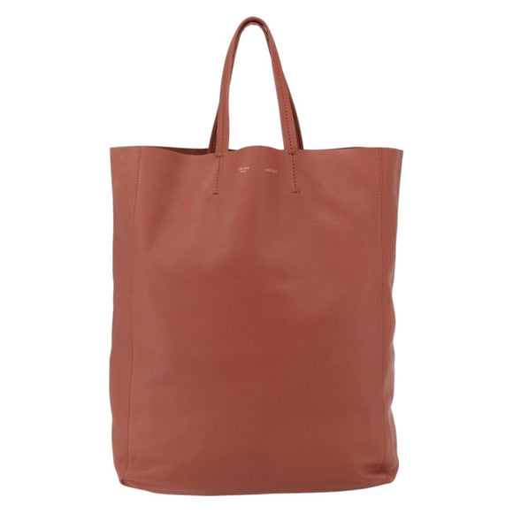 CELINE Tote Bag Leather Pink Gold Auth ep13177