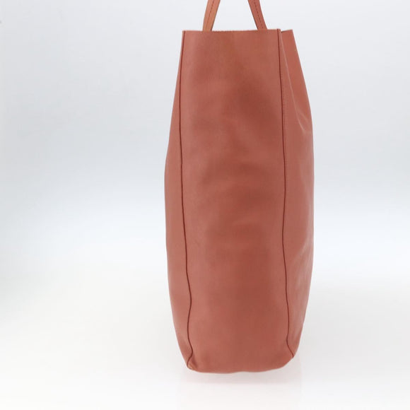 CELINE Tote Bag Leather Pink Gold Auth ep13177