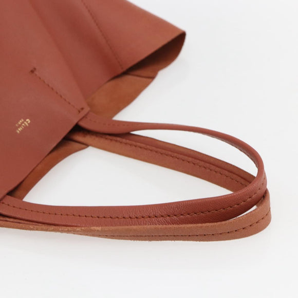 CELINE Tote Bag Leather Pink Gold Auth ep13177