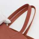 CELINE Tote Bag Leather Pink Gold Auth ep13177-8