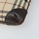 BURBERRY Nova Check Shoulder Bag Nylon Beige Silver Auth ep13178-10
