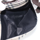 BURBERRY Nova Check Shoulder Bag Nylon Beige Silver Auth ep13178-22