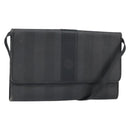 FENDI Pecan Canvas Shoulder Bag Black Auth ep13179-1