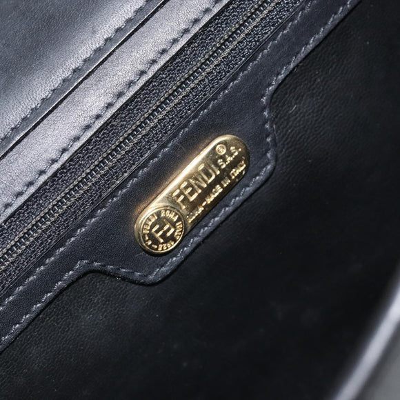 FENDI Pecan Canvas Shoulder Bag Black Auth ep13179