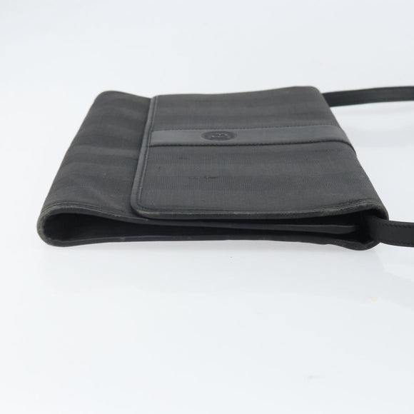 FENDI Pecan Canvas Shoulder Bag Black Auth ep13179