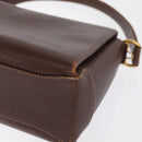 GUCCI Bamboo Hand Bag Leather Brown Gold Auth ep13180-13