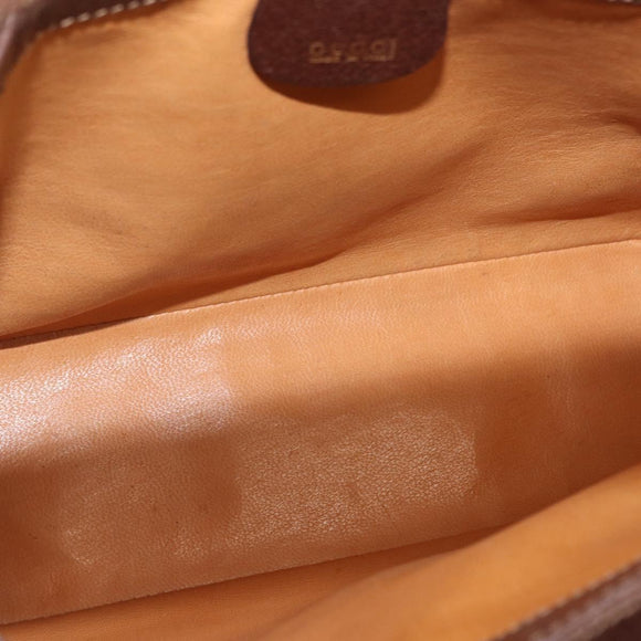 GUCCI Bamboo Hand Bag Leather Brown Gold Auth ep13180