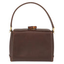 GUCCI Bamboo Hand Bag Leather Brown Gold Auth ep13180-3