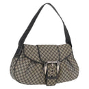 CELINE Macadam Canvas Hand Bag Beige Silver Auth ep13183-1