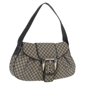 CELINE Macadam Canvas Hand Bag Beige Silver Auth ep13183