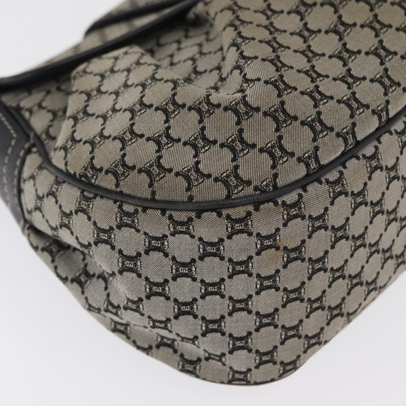 CELINE Macadam Canvas Hand Bag Beige Silver Auth ep13183