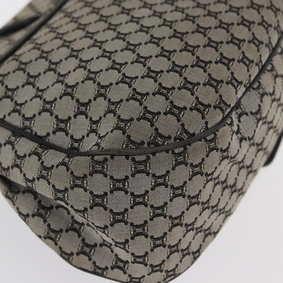 CELINE Macadam Canvas Hand Bag Beige Silver Auth ep13183
