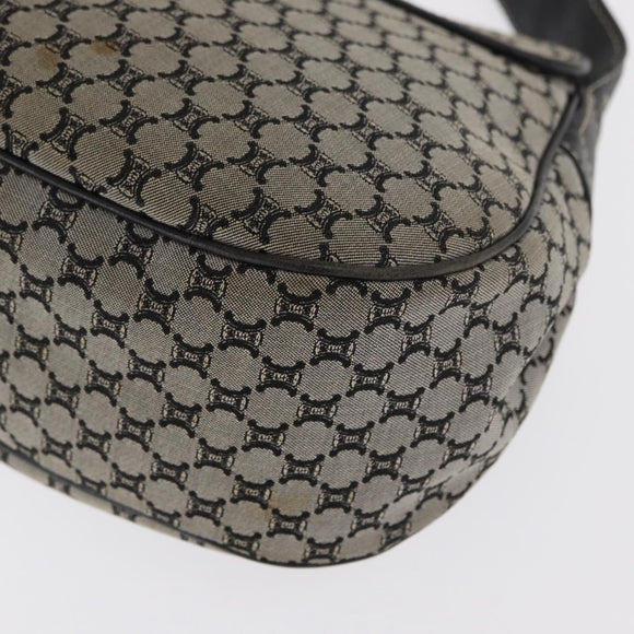 CELINE Macadam Canvas Hand Bag Beige Silver Auth ep13183