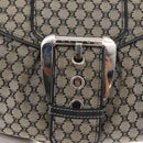 CELINE Macadam Canvas Hand Bag Beige Silver Auth ep13183-17