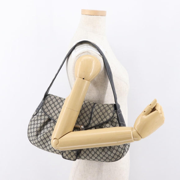 CELINE Macadam Canvas Hand Bag Beige Silver Auth ep13183