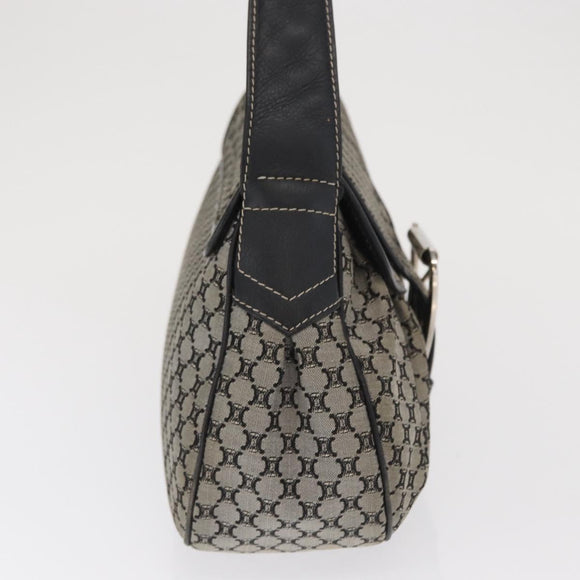 CELINE Macadam Canvas Hand Bag Beige Silver Auth ep13183