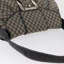 CELINE Macadam Canvas Hand Bag Beige Silver Auth ep13183-6