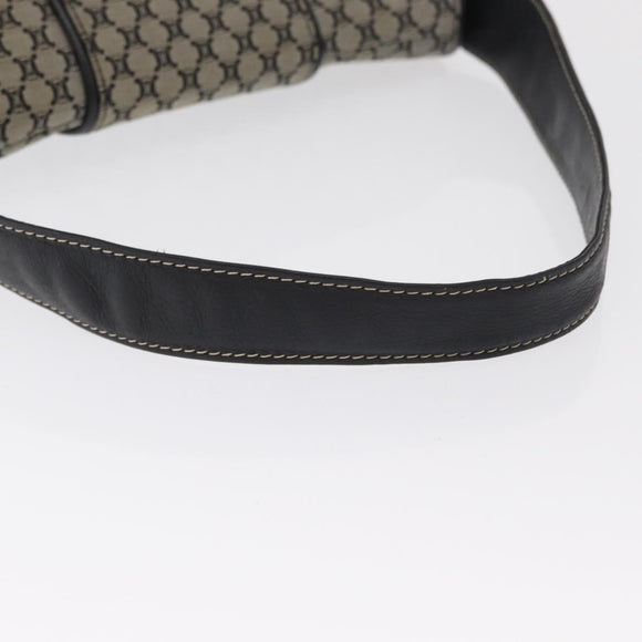 CELINE Macadam Canvas Hand Bag Beige Silver Auth ep13183