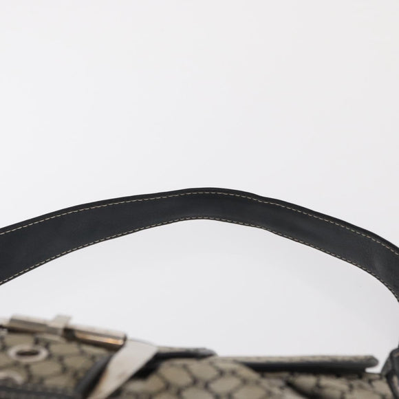 CELINE Macadam Canvas Hand Bag Beige Silver Auth ep13183