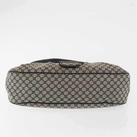 CELINE Macadam Canvas Hand Bag Beige Silver Auth ep13183