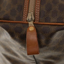 CELINE Macadam Canvas Boston Bag PVC Leather Brown Gold Auth ep13186-15