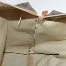 CELINE Macadam Canvas Boston Bag PVC Leather Brown Gold Auth ep13186-17