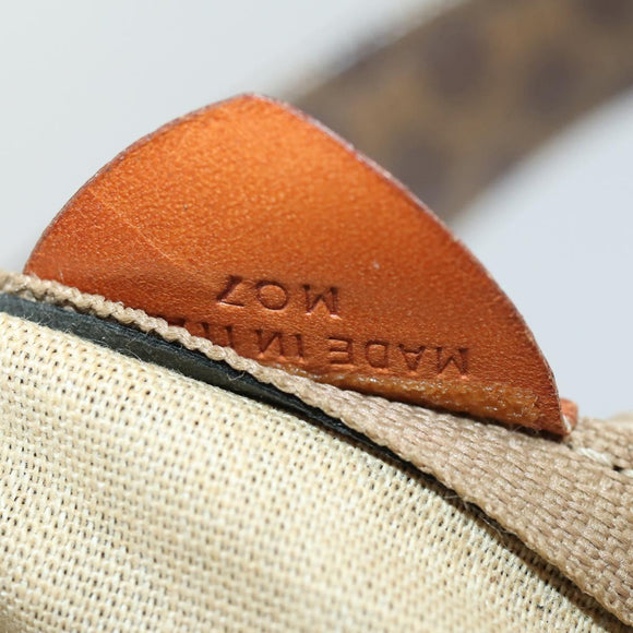 CELINE Macadam Canvas Boston Bag PVC Leather Brown Gold Auth ep13186