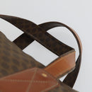 CELINE Macadam Canvas Boston Bag PVC Leather Brown Gold Auth ep13186-8