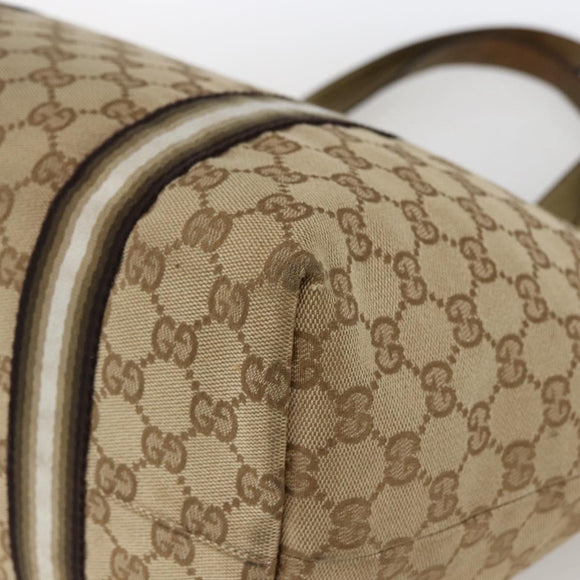 GUCCI GG Canvas Sherry Line Tote Bag Beige Gold 139260 Auth ep13190