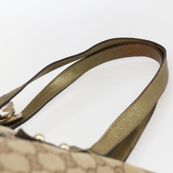 GUCCI GG Canvas Sherry Line Tote Bag Beige Gold 139260 Auth ep13190