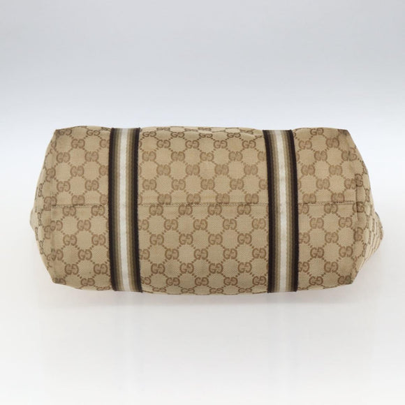 GUCCI GG Canvas Sherry Line Tote Bag Beige Gold 139260 Auth ep13190