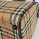 Burberrys Nova Check Hand Bag Canvas Beige Gold Auth ep13191-15