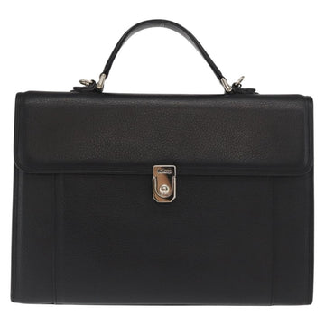 Burberrys Hand Bag Leather 2way Black Gold Auth ep13192 - 0