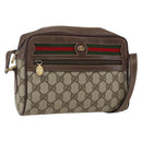 GUCCI GG Supreme Web Sherry Line Bag Beige Gold 001 44 6655 Auth ep13193-1