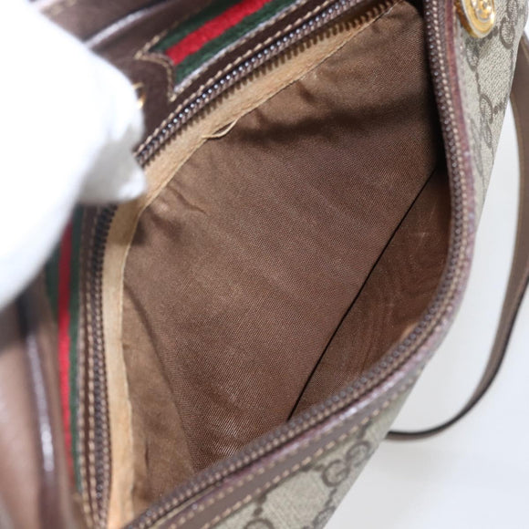 GUCCI GG Supreme Web Sherry Line Bag Beige Gold 001 44 6655 Auth ep13193