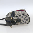 GUCCI GG Supreme Sherry Line Shoulder Bag PVC Navy Gold Auth ep13194-4